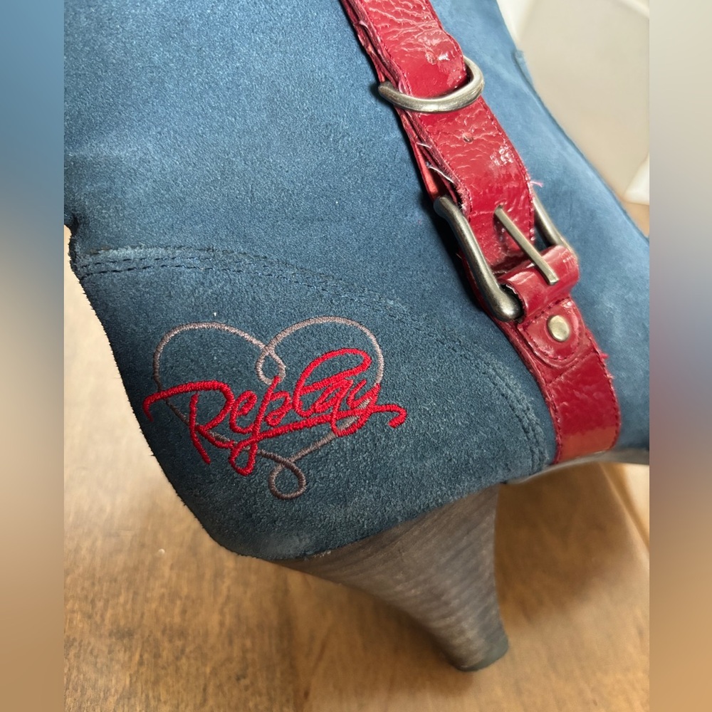 Replay Blue Suede Booties - Picture 4 of 10